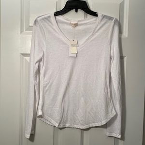 Ultra Flirt v neck long sleeve white shirt